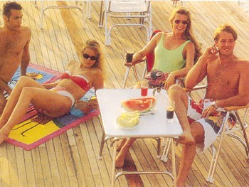 Drinks Upon Deck On Board Yacht SEA CROWN