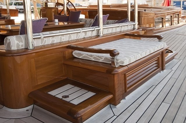Deck Seat Aboard Yacht ATHOS
