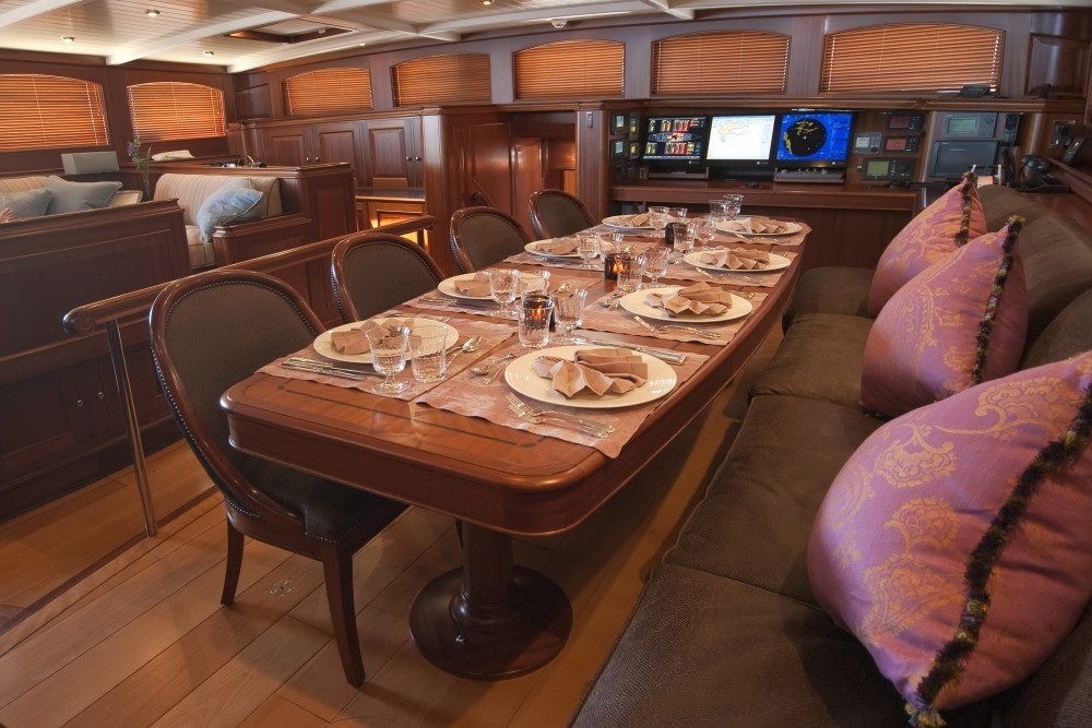 Furniture Set: Yacht ATHOS's Eating/dining Zone Pictured
