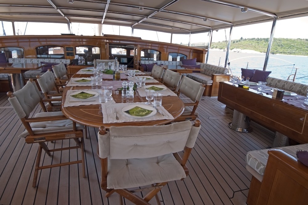 External Eating/dining Aboard Yacht ATHOS
