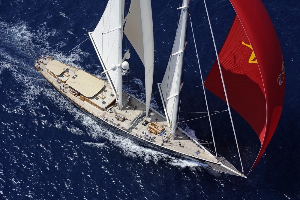 From Above Aspect: Yacht ATHOS's Cruising Image
