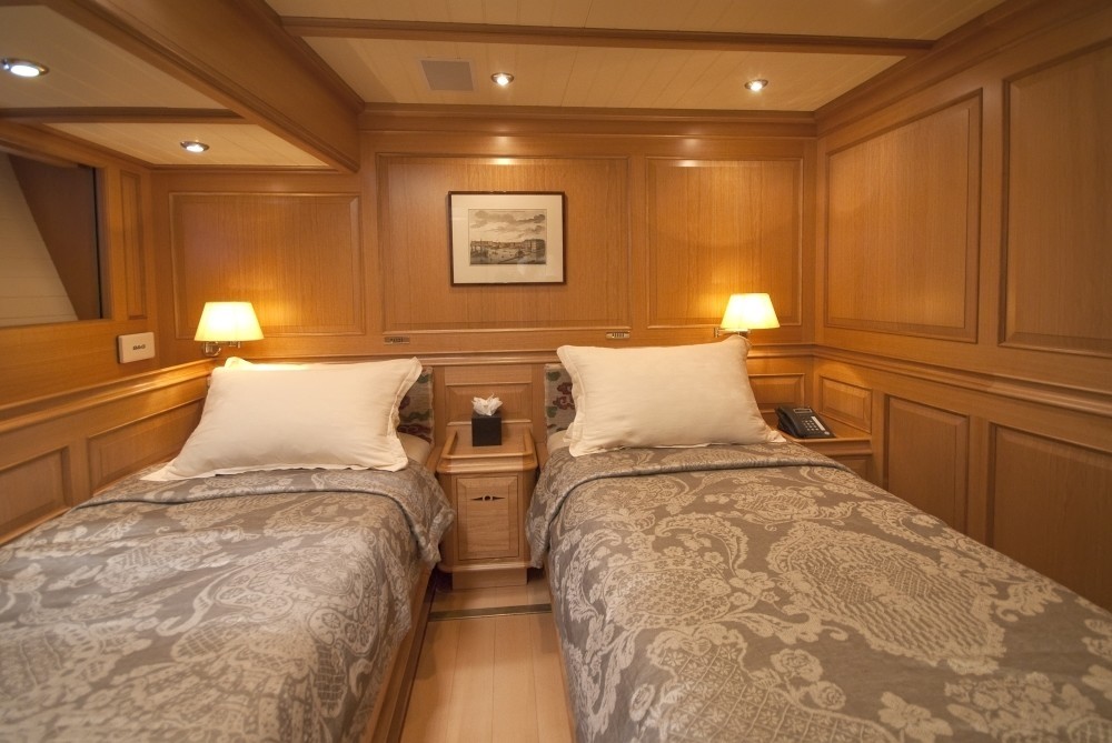 Twin Bed Cabin On Board Yacht ATHOS