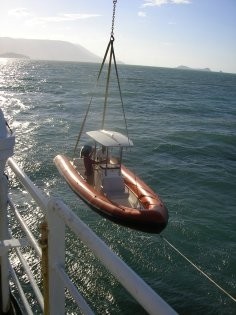 Ship's Tender Launch On Board Yacht SARSEN