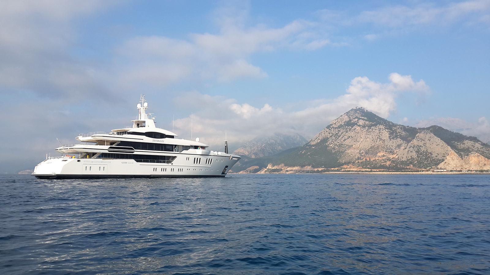 IRIMARI at anchor in Turkey, Mediterranean
