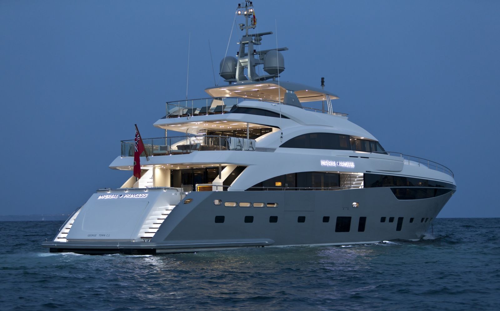 Motor Yacht IMPERIAL PRINCESS BEATRICE By Sunseeker - Aft Profile Anchored