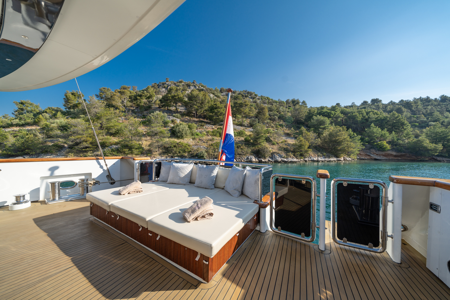 Aft Deck Sunbathing And Relaxation