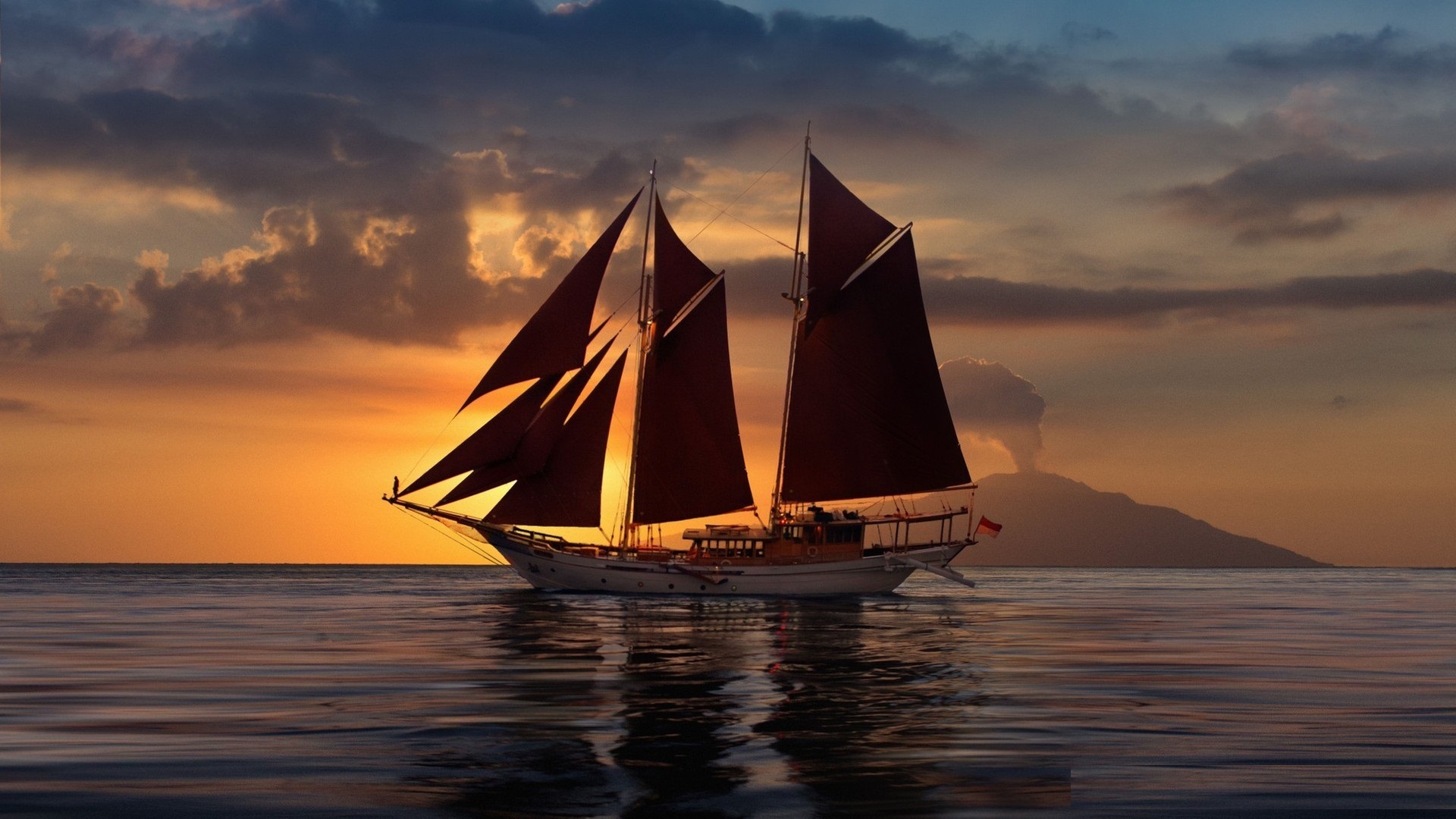 Sailing Out At Sunset On Board SI DATU BUA