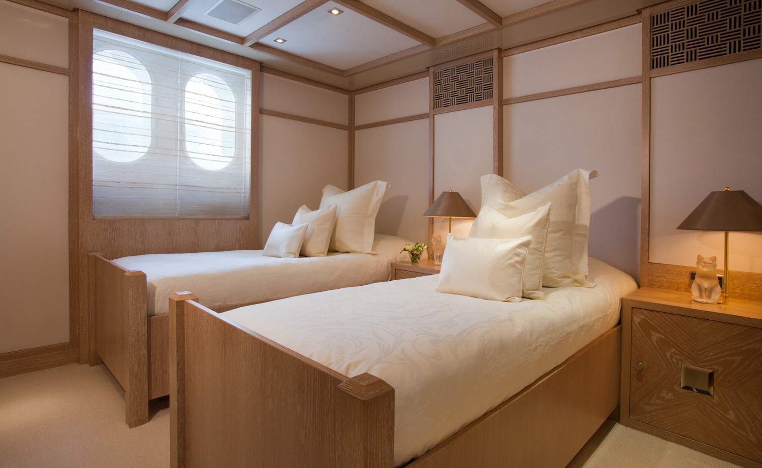 Guest's Twin Bed Cabin On Board Yacht SUNRISE