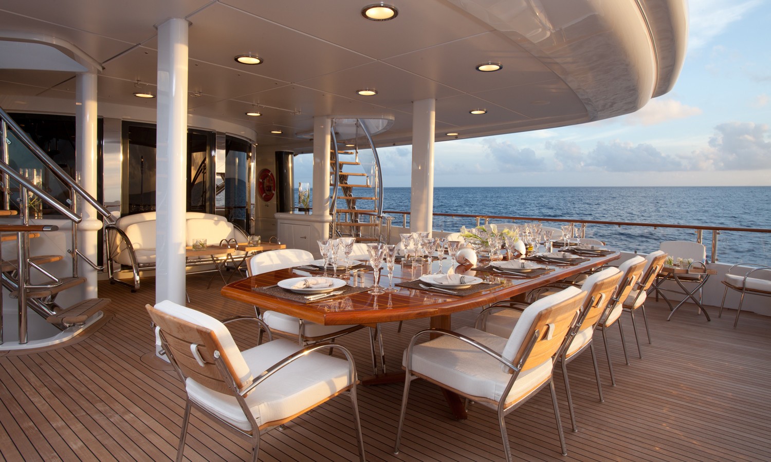 Aft Deck Eating/dining On Board Yacht SUNRISE