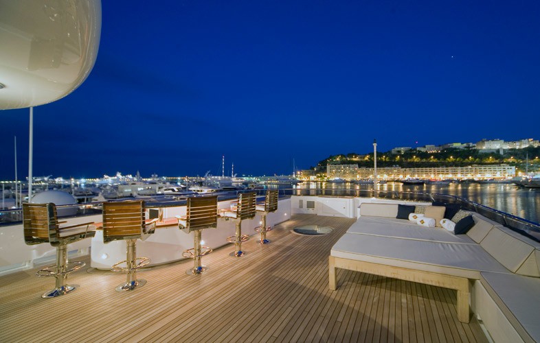 Sun Deck Drinks Bar Aboard Yacht NOBLE HOUSE