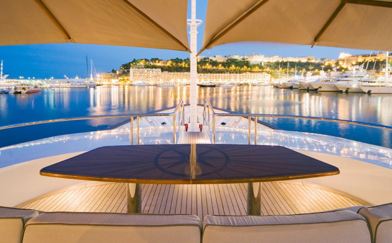 Night Time: Yacht NOBLE HOUSE's Sun Deck Captured