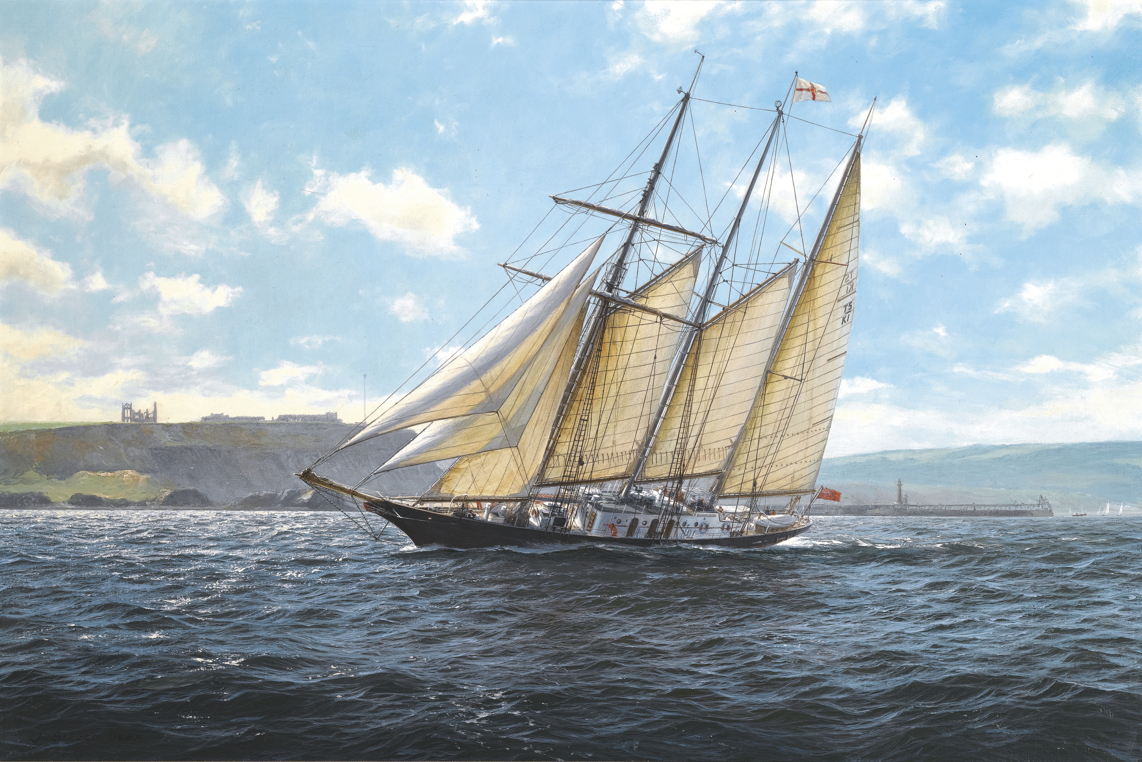 SIR WINSTON CHURCHILL sailing yacht underway
