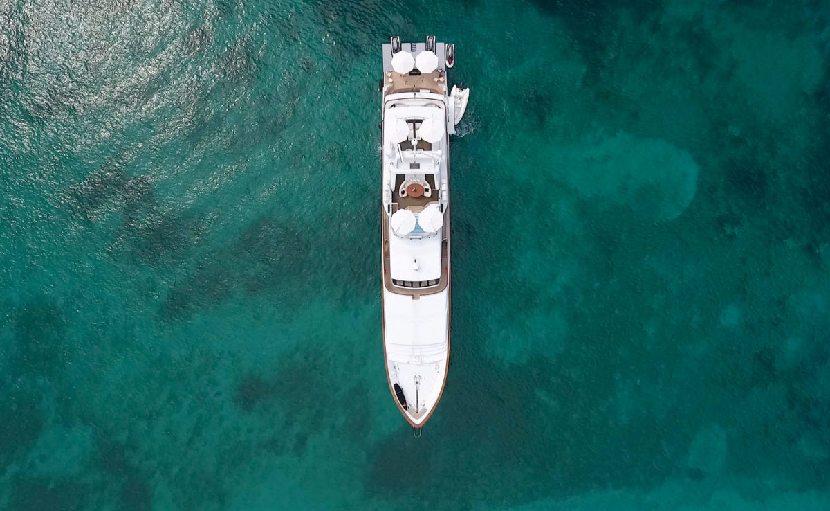 Yacht GRAND ILLUSION By Palmer Johnson - From Above, Caribbean