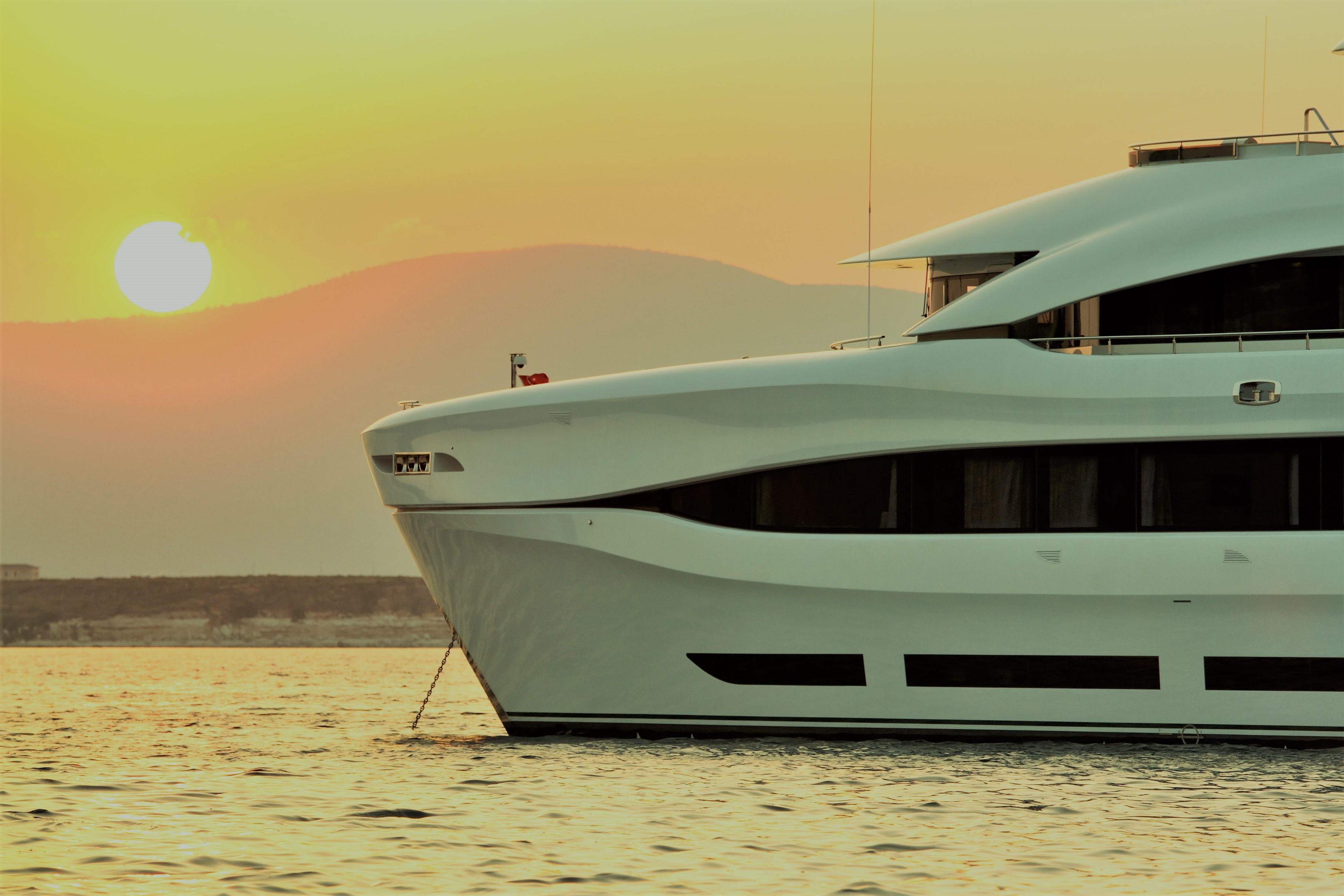 Yacht QUARANTA By Curvelle - Bow Profile At Sunset
