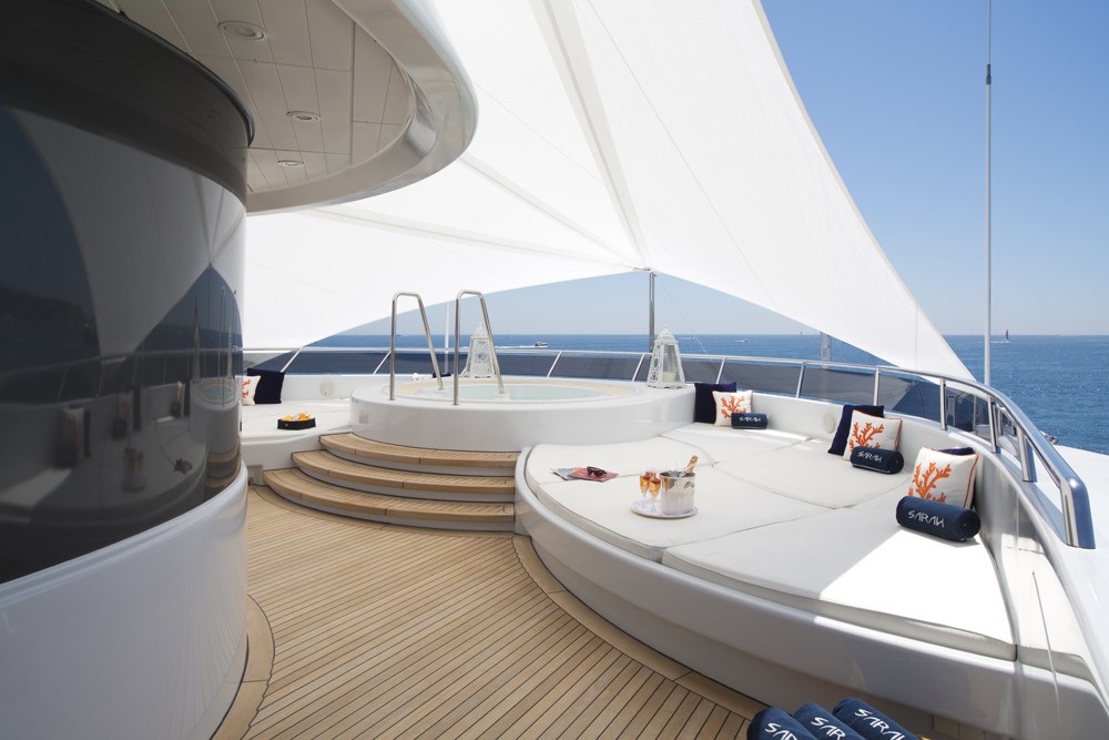Jacuzzi Pool Including Sunshine Cover Aboard Yacht SARAH