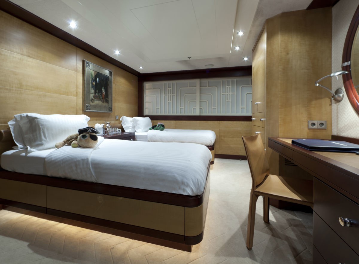 Guest's Twin Bed Aboard Yacht SARAH