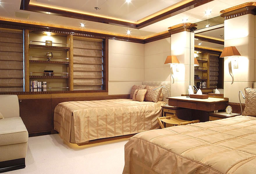 Neutralised: Yacht SEA WALK's Twin Bed Cabin Pictured