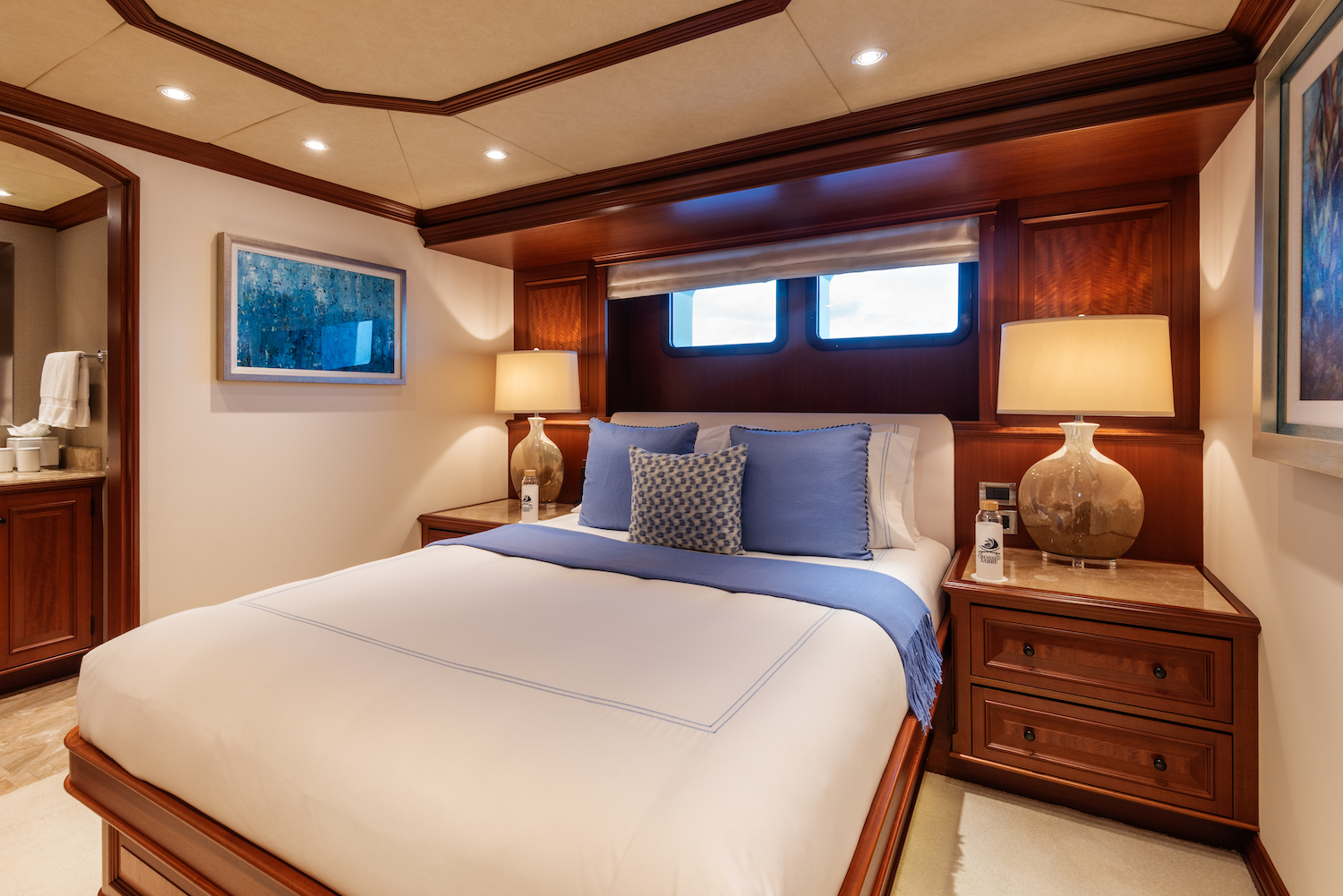 Lower Deck Blue Queen Guest Stateroom