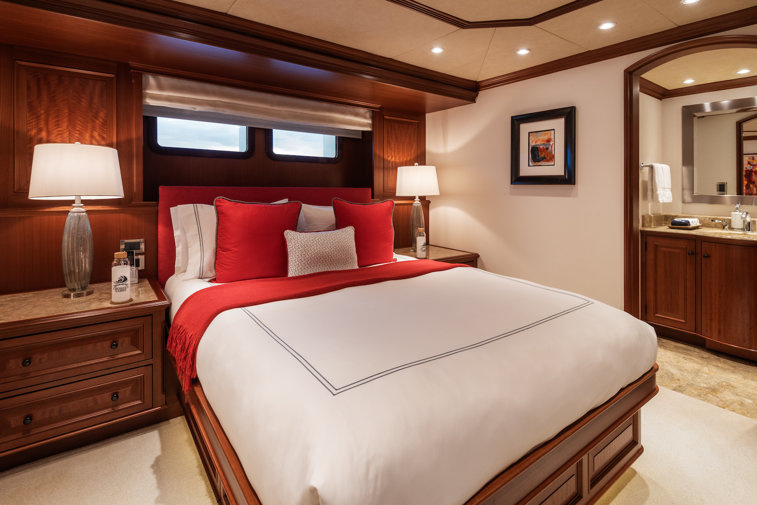 Lower Deck Red Queen Guest Stateroom
