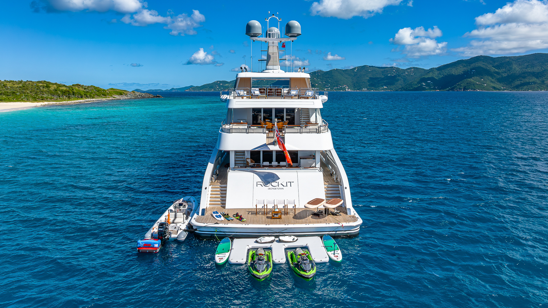 Rock It Aft View Of The Stern With Toys Credit Yachting Image