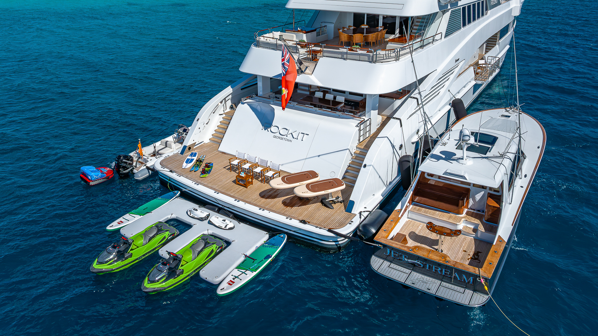 Rock It Luxury Yacht With Fishing Tender And Water Toys Credit Yachting Image