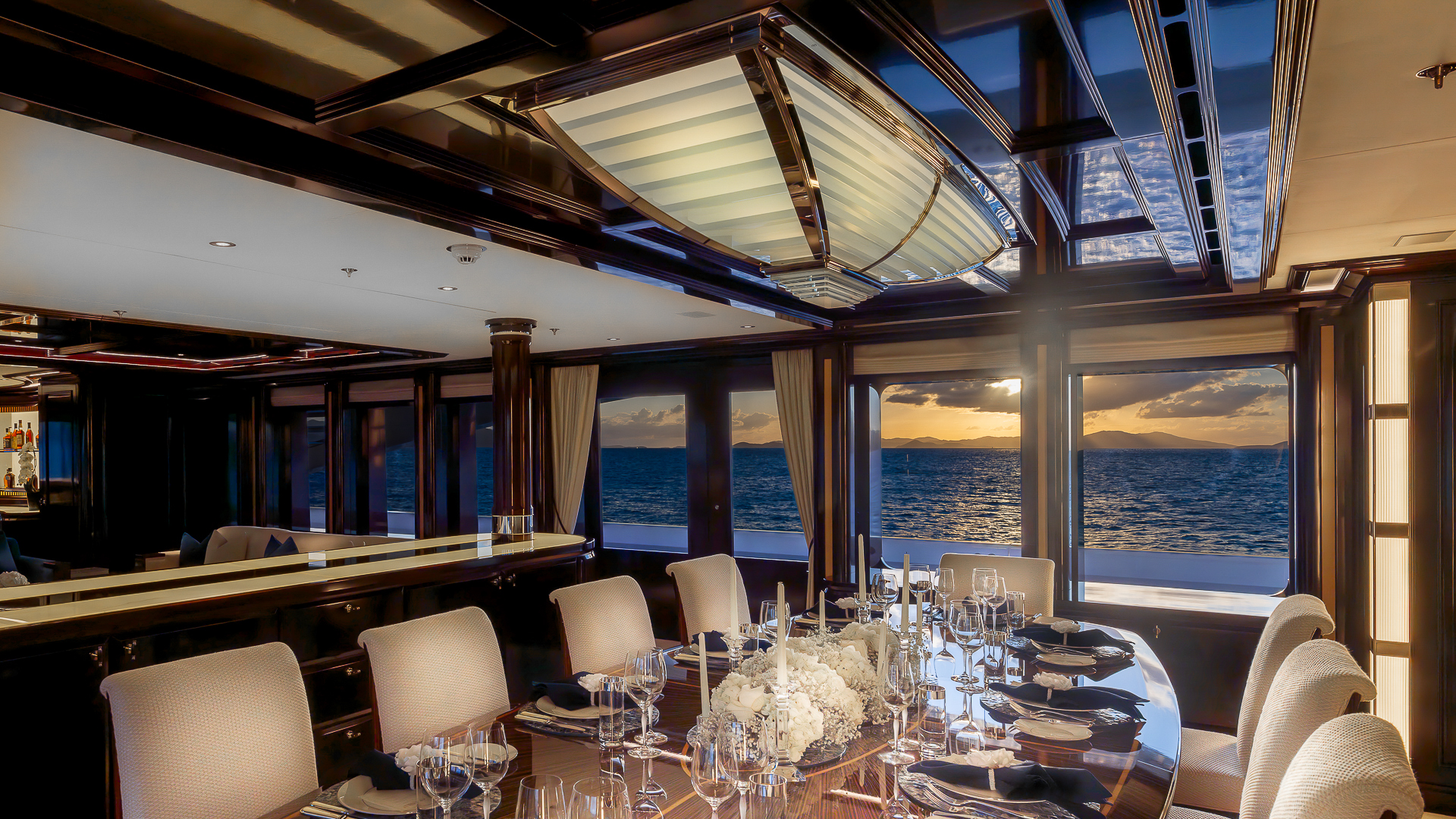 Rock It Main Deck - Elegant Dining Set Up Credit Yachting Image