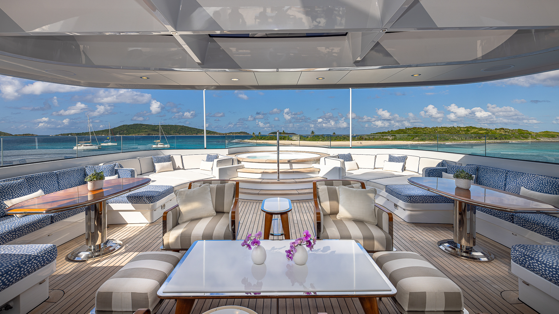 Rock It Sun Deck - With Jacuzzi Looking Forward Credit Yachting Image