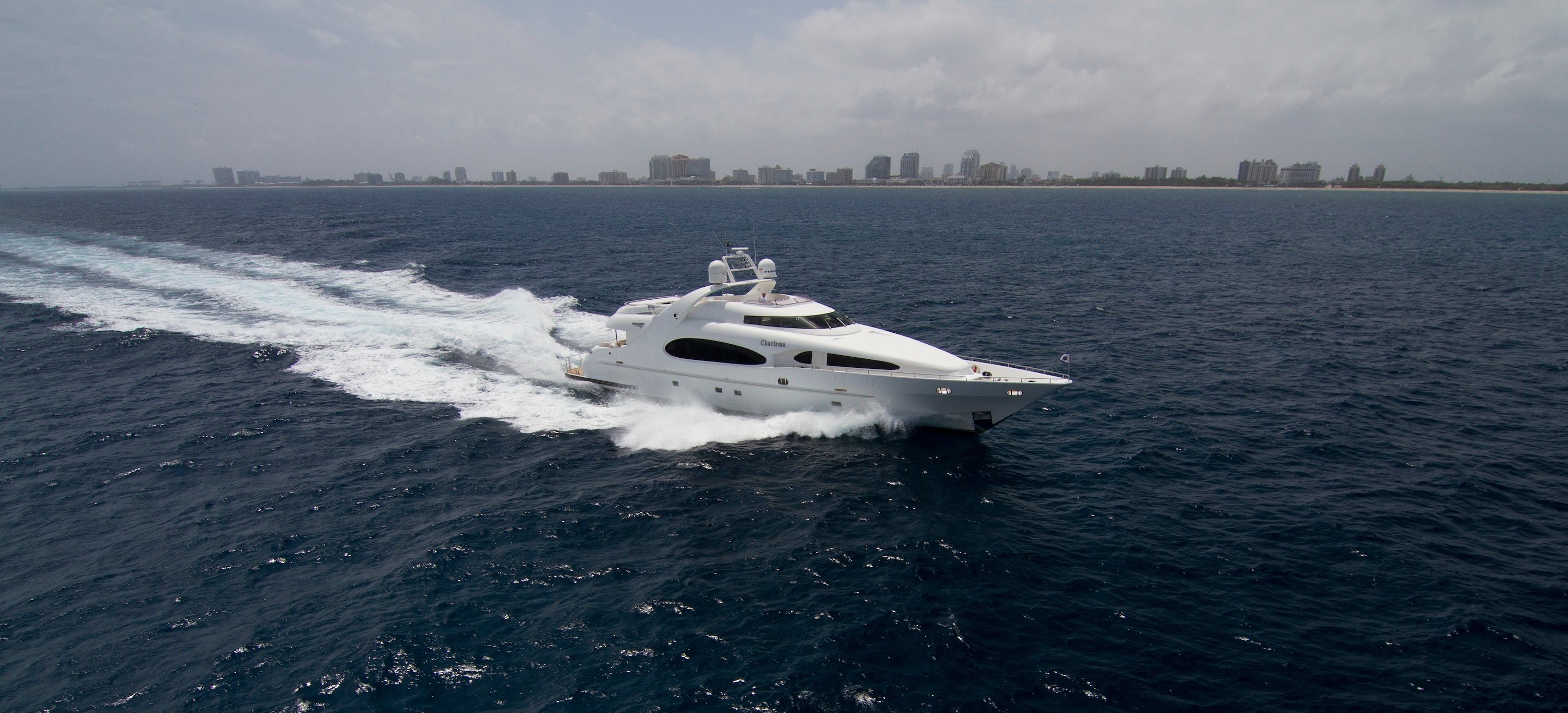 Yacht Charisma Cruising Off The Florida Coast 