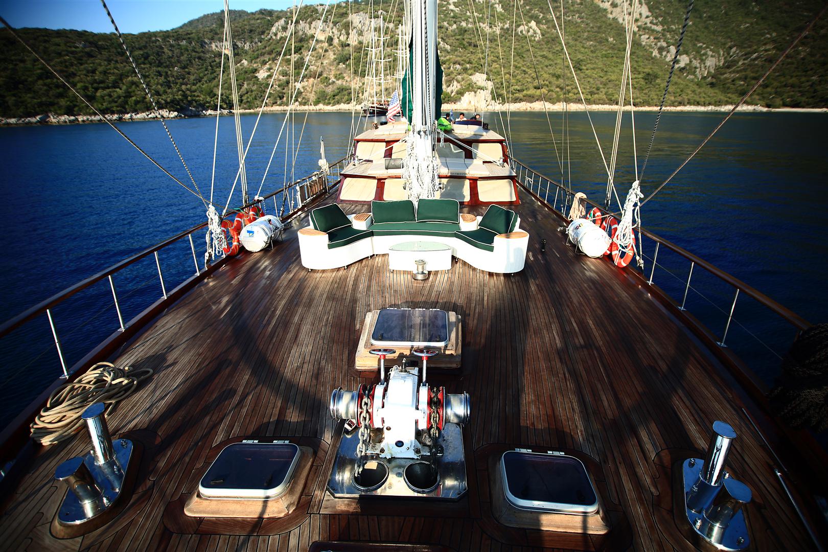 Aboard charter yacht Grande Mare (ex Carmina)