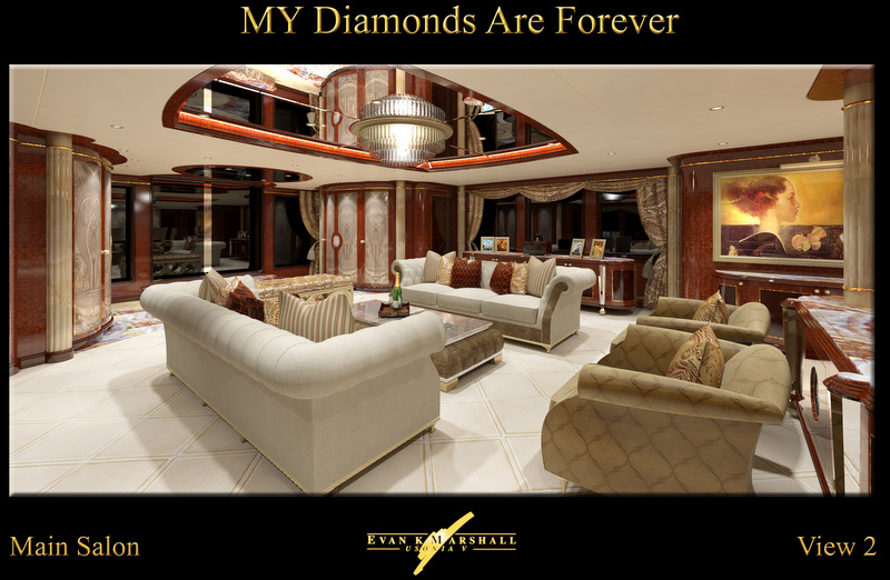 Benetti megayacht Diamonds Are Forever Main salon