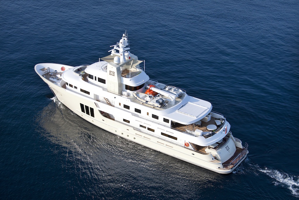 Birds view of the E&E expediotion yacht by Cizgi Yachts