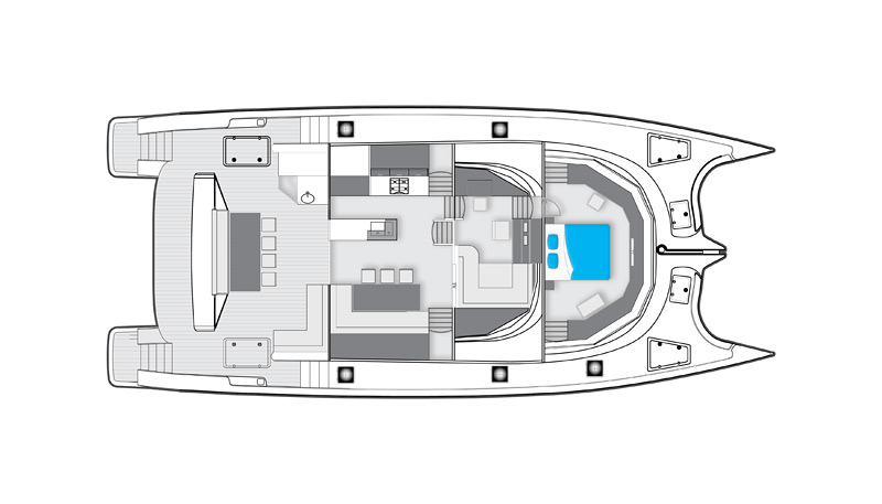 Catamaran Abuelo - Layout Main Deck