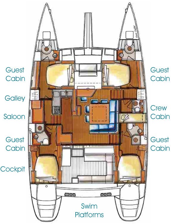 Catamaran WHISPERS -  Layout
