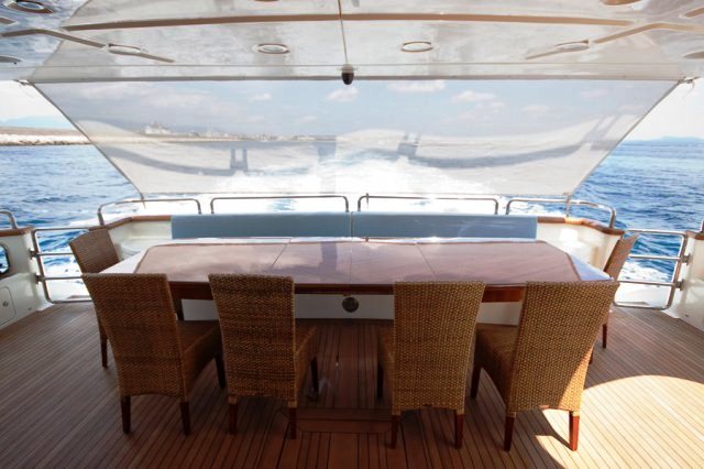 Charter yacht ITACA CLUB -  Aft Deck Al Fresco Dining