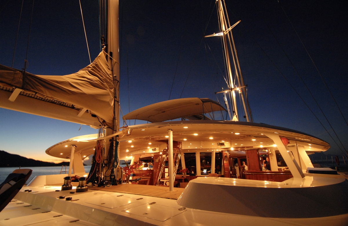 DOUCE FRANCE - Aft deck by night
