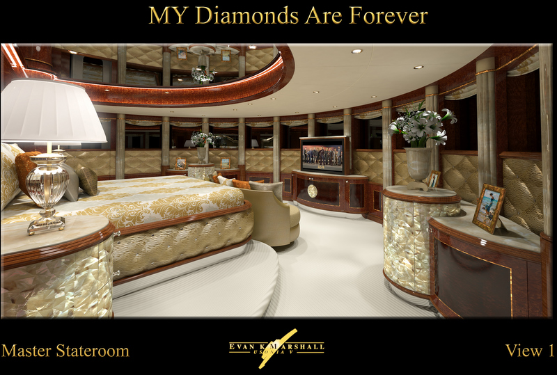 FB253 Diamonds Are Forever Superyacht Master suite