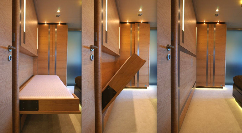 Interior of Tatiana yacht - designed by J Kinder and realised by Septemar Yacht Furniture