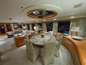 Luxury motor yacht Sea Bear Dining Area