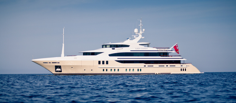Luxury yacht Lady Candy - side view - Photo by Jeff Brown Superyacht Media