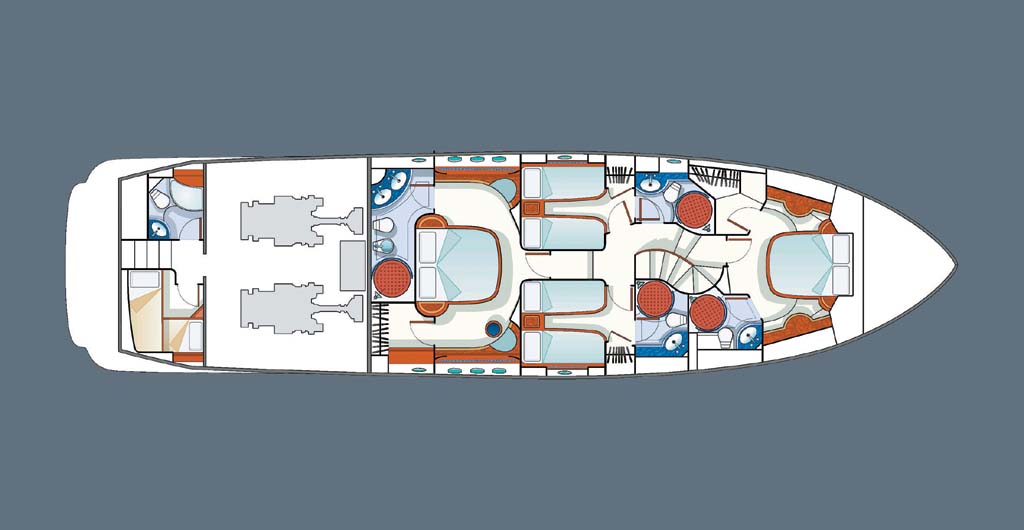 MOTOR YACHT IRIS - Lower deck layout