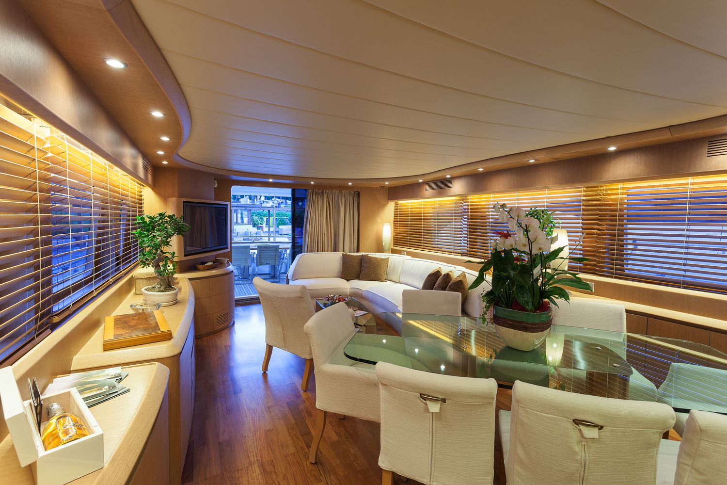Maiora Yacht SANDS 1 -  Salon and Dining looking Aft