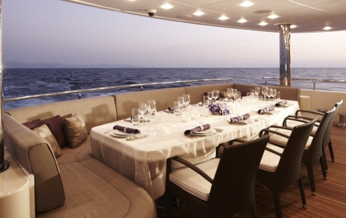 Motor Yacht E&E - Aft deck dining