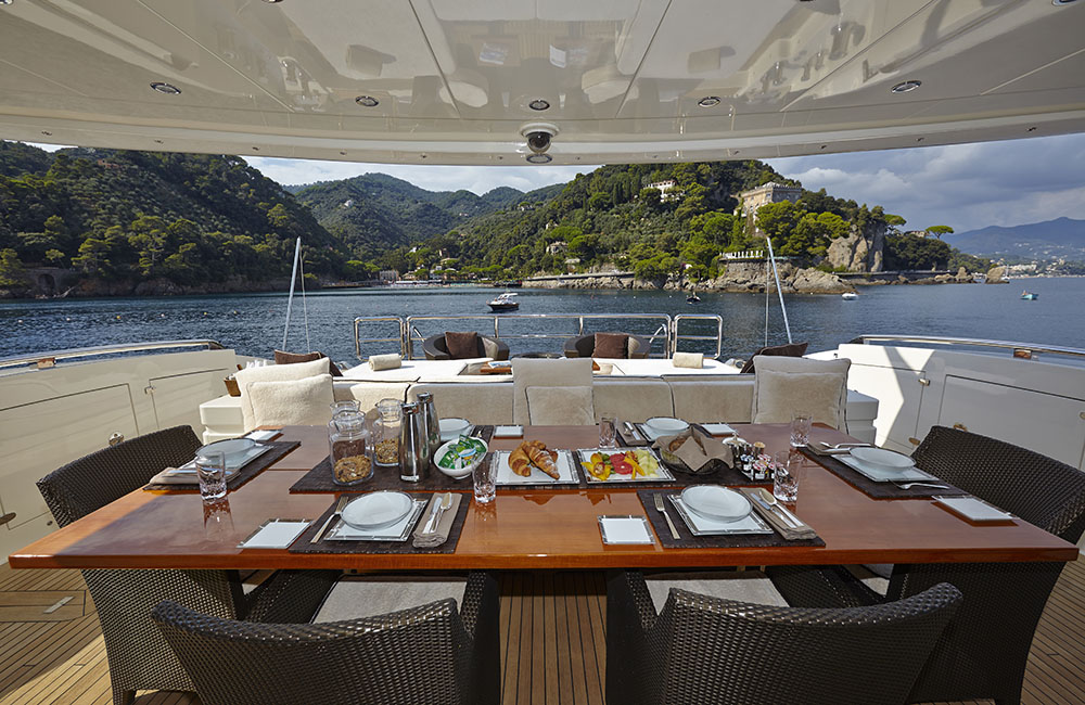 Motor yacht ANTELOPE III - Aft Deck Dining