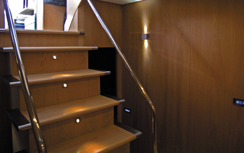 Motor yacht K BLU -  Stairs to accommodation