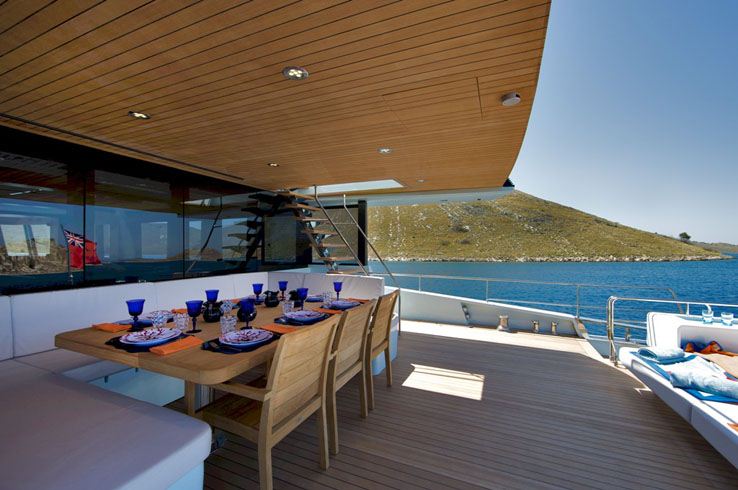 Motor yacht KANGA -  Aft Deck Al fresco dining