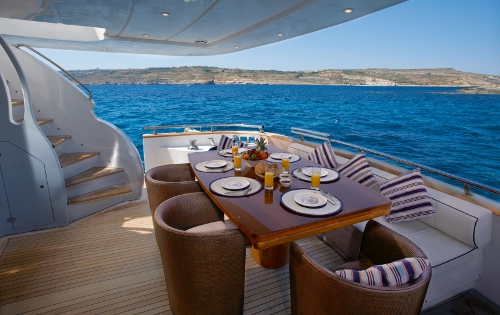 Motor yacht MEME -  Aft Deck Al Fresco Dining