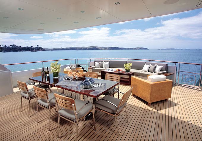 Motor yacht POLLY -  Aft Deck Dining