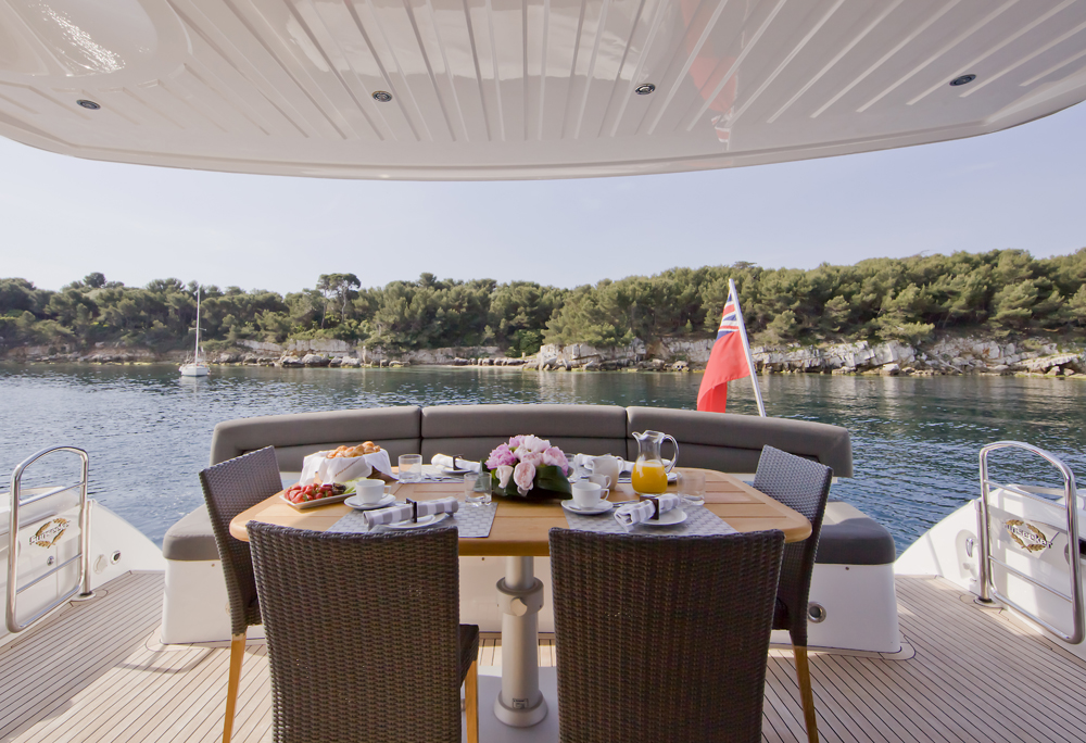 Motor yacht SAMAKANDA -  Aft Deck Dining