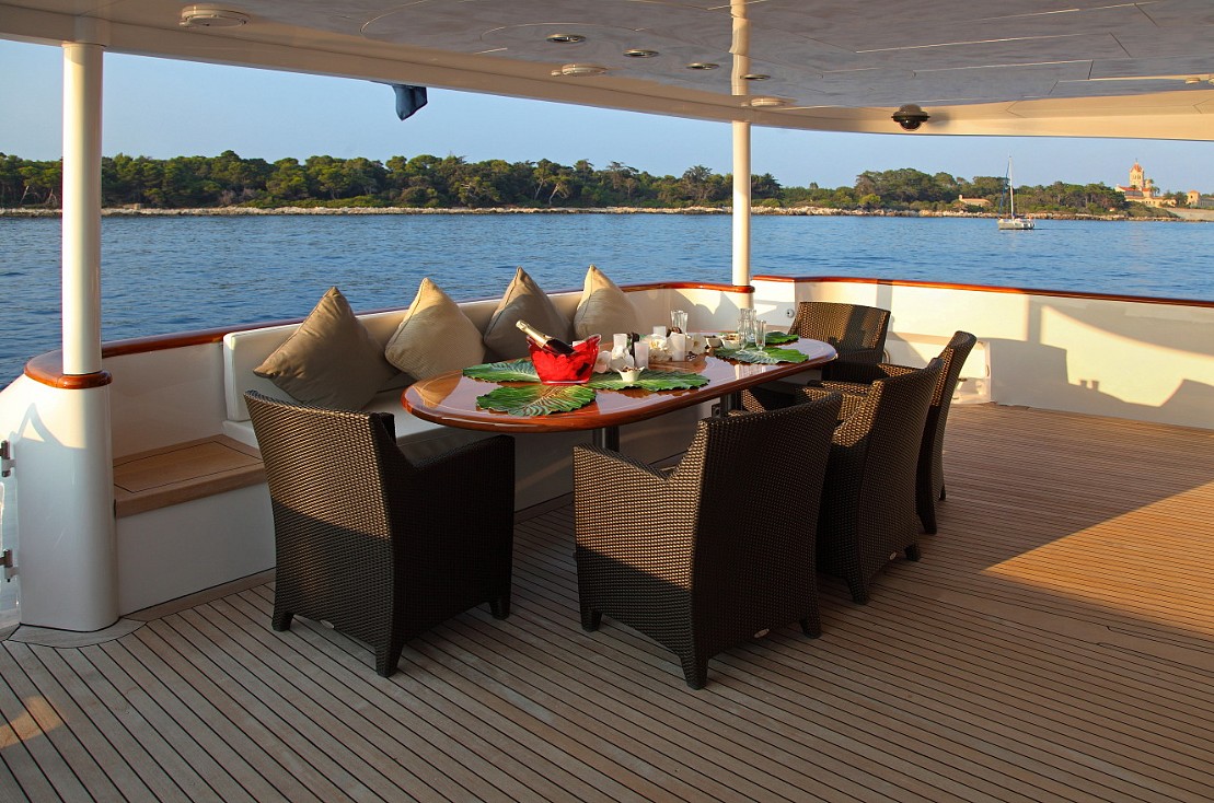 Motor yacht SEA SHELL -  Aft Deck Al Fresco Dining