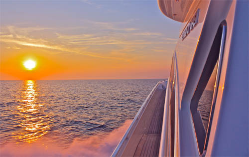 Motor yacht SVEA -  Cruising at Sunset